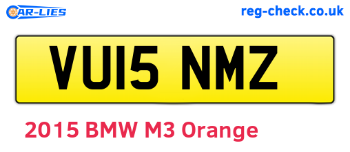 VU15NMZ are the vehicle registration plates.
