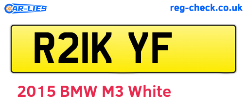 R21KYF are the vehicle registration plates.