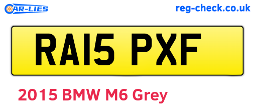 RA15PXF are the vehicle registration plates.