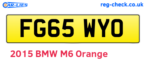 FG65WYO are the vehicle registration plates.