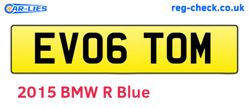 EV06TOM are the vehicle registration plates.