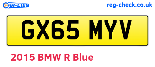 GX65MYV are the vehicle registration plates.