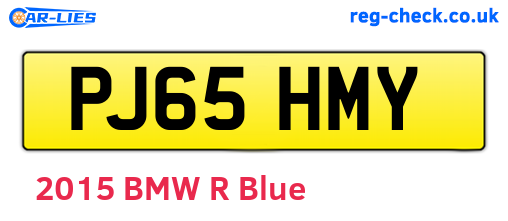 PJ65HMY are the vehicle registration plates.