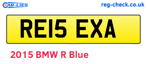 RE15EXA are the vehicle registration plates.