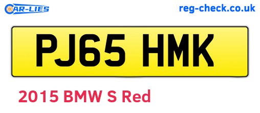 PJ65HMK are the vehicle registration plates.