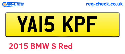 YA15KPF are the vehicle registration plates.