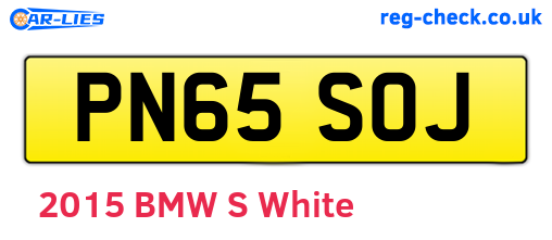 PN65SOJ are the vehicle registration plates.