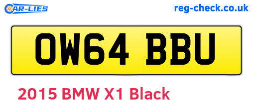OW64BBU are the vehicle registration plates.