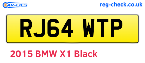 RJ64WTP are the vehicle registration plates.