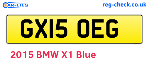 GX15OEG are the vehicle registration plates.