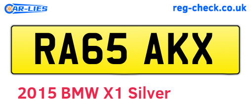 RA65AKX are the vehicle registration plates.