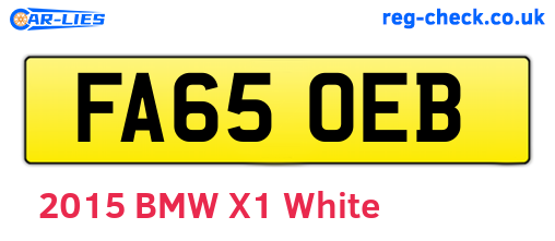 FA65OEB are the vehicle registration plates.