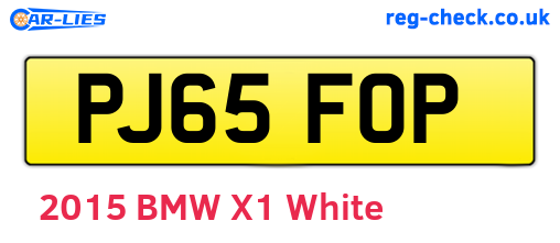 PJ65FOP are the vehicle registration plates.