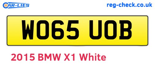 WO65UOB are the vehicle registration plates.
