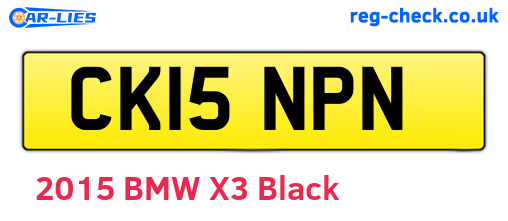 CK15NPN are the vehicle registration plates.