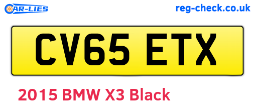 CV65ETX are the vehicle registration plates.