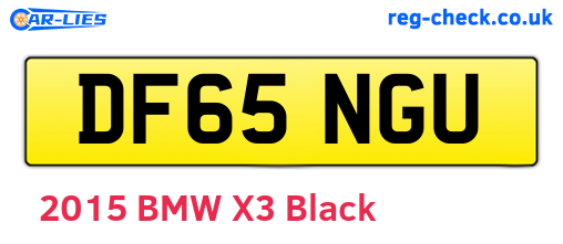 DF65NGU are the vehicle registration plates.