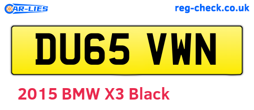 DU65VWN are the vehicle registration plates.