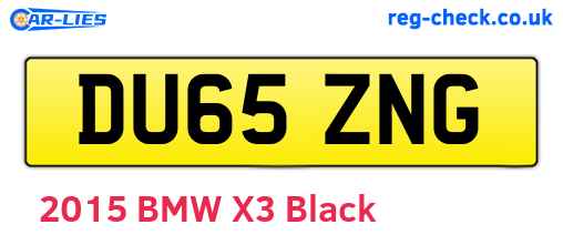 DU65ZNG are the vehicle registration plates.