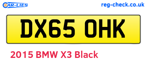 DX65OHK are the vehicle registration plates.
