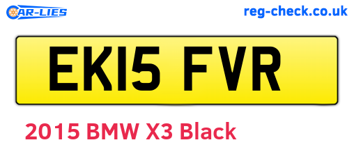 EK15FVR are the vehicle registration plates.