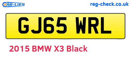 GJ65WRL are the vehicle registration plates.