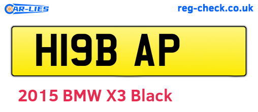 H19BAP are the vehicle registration plates.