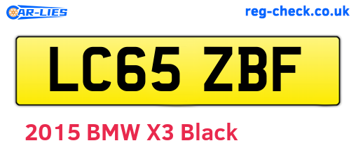 LC65ZBF are the vehicle registration plates.