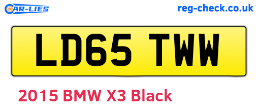 LD65TWW are the vehicle registration plates.