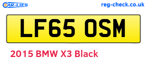 LF65OSM are the vehicle registration plates.
