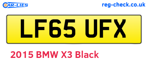 LF65UFX are the vehicle registration plates.