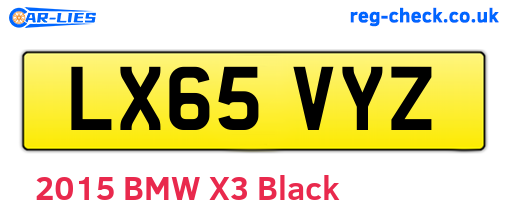 LX65VYZ are the vehicle registration plates.