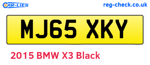 MJ65XKY are the vehicle registration plates.
