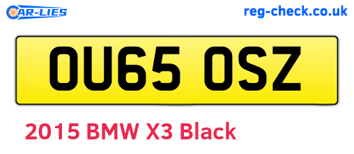 OU65OSZ are the vehicle registration plates.