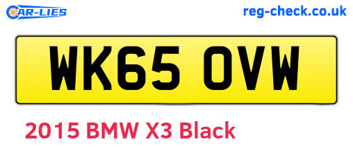 WK65OVW are the vehicle registration plates.