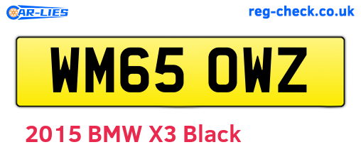 WM65OWZ are the vehicle registration plates.