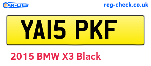 YA15PKF are the vehicle registration plates.