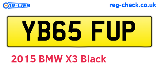 YB65FUP are the vehicle registration plates.