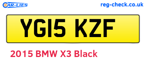 YG15KZF are the vehicle registration plates.