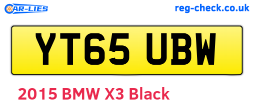 YT65UBW are the vehicle registration plates.