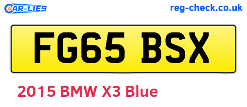 FG65BSX are the vehicle registration plates.