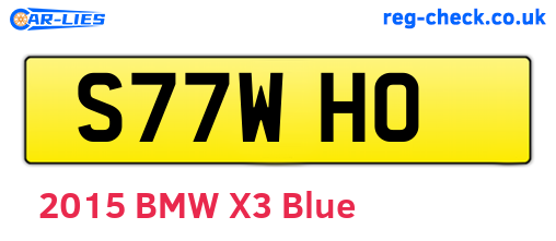 S77WHO are the vehicle registration plates.