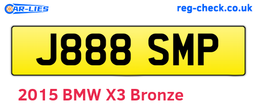 J888SMP are the vehicle registration plates.