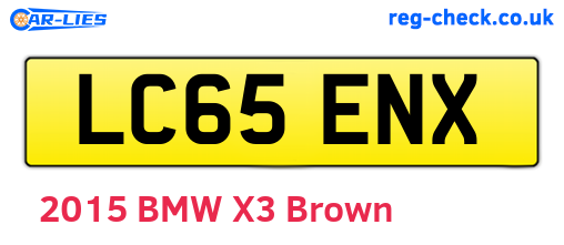 LC65ENX are the vehicle registration plates.