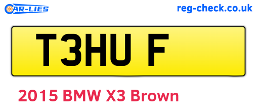 T3HUF are the vehicle registration plates.