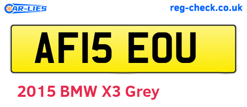 AF15EOU are the vehicle registration plates.