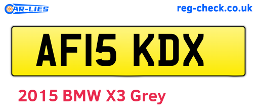 AF15KDX are the vehicle registration plates.