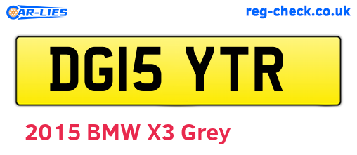 DG15YTR are the vehicle registration plates.