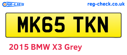 MK65TKN are the vehicle registration plates.