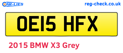 OE15HFX are the vehicle registration plates.